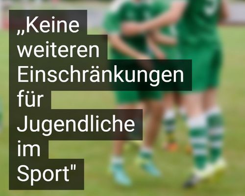 Keine weiteren Einschränkungen für Jugendliche im Sport